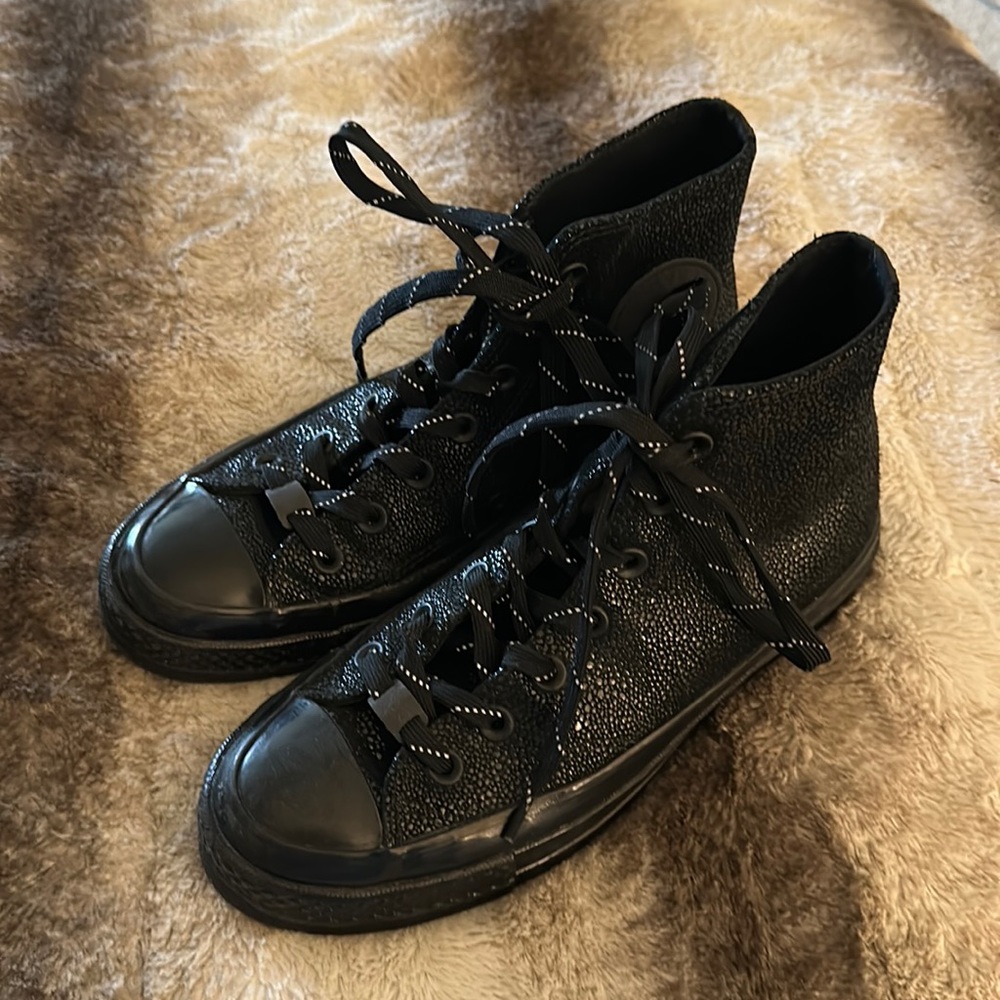 All Black sparkly Converse